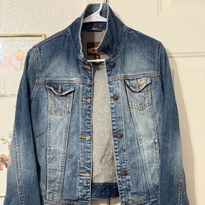 Women's Hollister Blue Denim Jacket Button Up Medium Size Stretch
